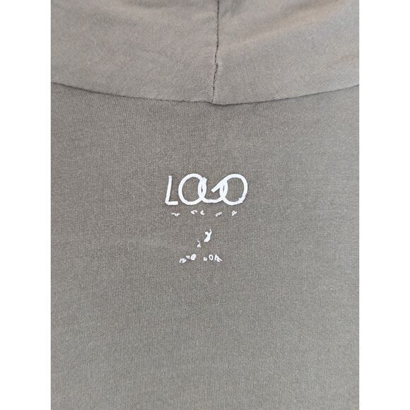 LOGO by Lori Goldstein Green Vest Long Line Floral Chiffon Hem Size Large - Picture 6 of 9